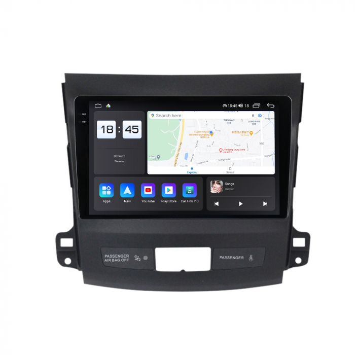 Navigatie Mitsubishi Outlander din 2006-2014, Rezolutie 2K, Ecran QLED 9.5 inch, 8GB RAM si 128GB ROM, Android, Procesor Octacore, Slot sim 4G, Sunet DSP, Wireless Carplay [5]