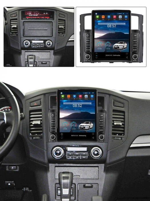 Navigatie Mitsubishi Pajero din 2006 - 2018, Ecran TESLA 9.7 inch, 4 GB RAM si 64 GB ROM, Slot Sim 4G, Procesor Octa Core, Carplay integrat, Procesor Sunet Digital DSP, Android, Aplicatii, Usb, Wi Fi, [3]