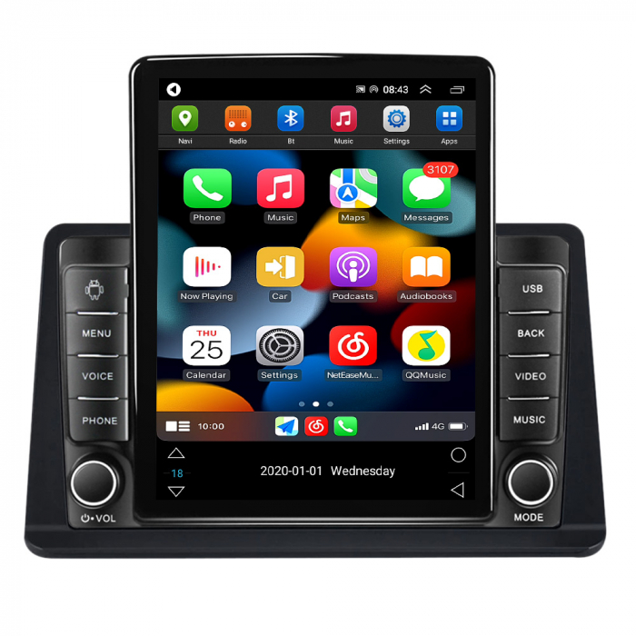 Navigatie Mitsubishi Pajero Montero V31 Cheetah, Display TESLA 9.5 inch, 2GB RAM si 32GB ROM, Wireless Carplay si Android Auto, Procesor Octacore, Slot sim 4G, Sunet DSP, Camera Marsarier, Bluetooth, [2]
