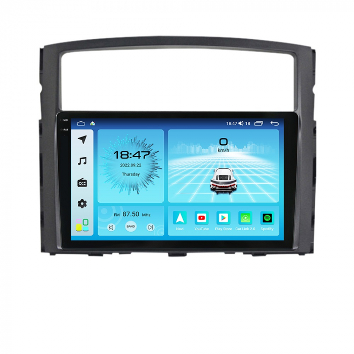 Navigatie Mitsubishi Pajero Montero V31 Cheetah, Rezolutie 2K, Display QLED 9.5 inch, 4GB RAM si 64GB ROM, Android, Procesor Octacore, Slot sim 4G, Sunet DSP, Wireless Carplay si Android Auto, Camera [1]