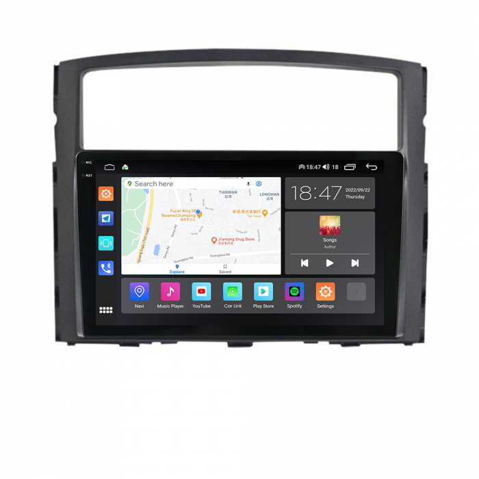 Navigatie Mitsubishi Pajero Montero V31 Cheetah, Rezolutie 2K, Display QLED 9.5 inch, 4GB RAM si 64GB ROM, Android, Procesor Octacore, Slot sim 4G, Sunet DSP, Wireless Carplay si Android Auto, Camera [2]