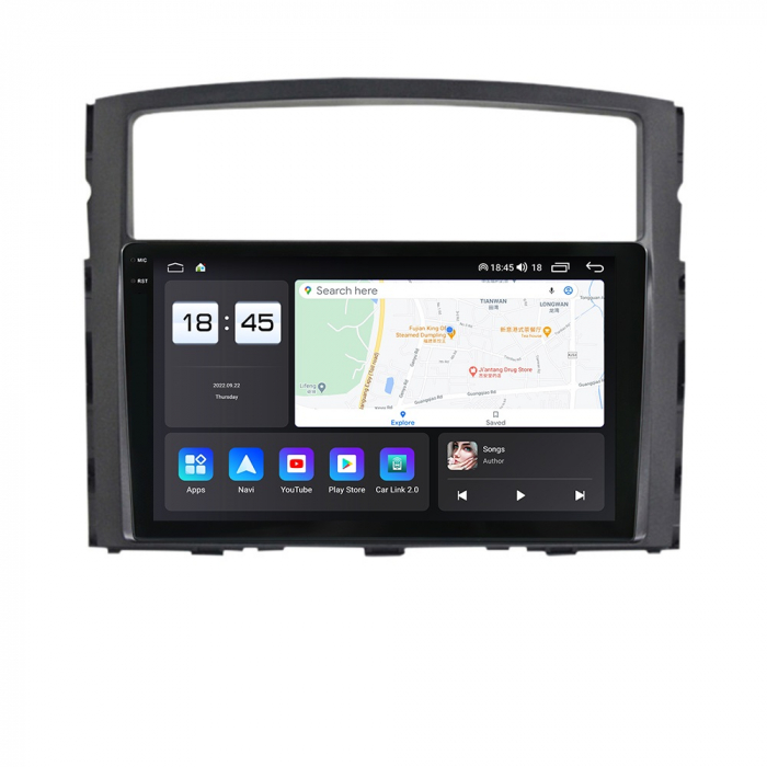 Navigatie Mitsubishi Pajero Montero V31 Cheetah, Rezolutie 2K, Display QLED 9.5 inch, 4GB RAM si 64GB ROM, Android, Procesor Octacore, Slot sim 4G, Sunet DSP, Wireless Carplay si Android Auto, Camera [3]