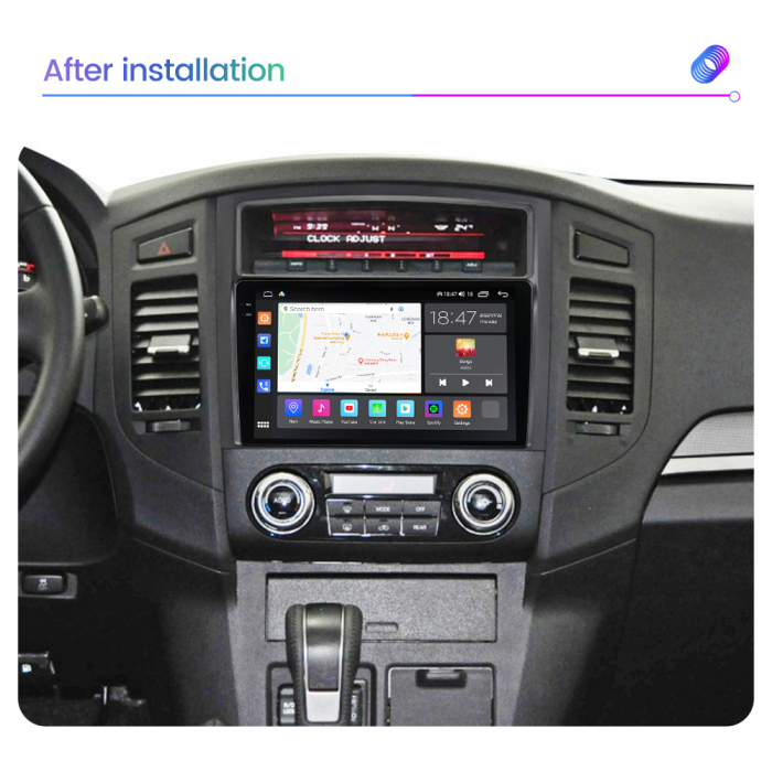 Navigatie Mitsubishi Pajero Montero V31 Cheetah, Rezolutie 2K, Display QLED 9.5 inch, 4GB RAM si 64GB ROM, Android, Procesor Octacore, Slot sim 4G, Sunet DSP, Wireless Carplay si Android Auto, Camera [4]