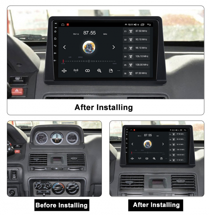 Navigatie Mitsubishi Pajero Montero V31 Cheetah, Rezolutie 2K, Ecran QLED 9.5 inch, 8GB RAM si 128GB ROM, Android, Procesor Octacore, Slot sim 4G, Sunet DSP [4]