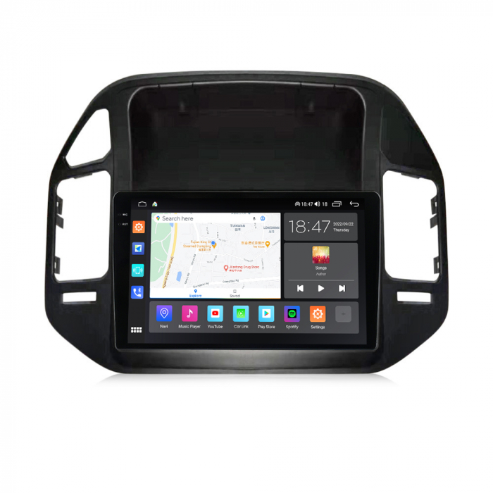 Navigatie Mitsubishi Pajero V73 din 1997 - 2011, Rezolutie 2K, Ecran QLED 9.5 inch, 8GB RAM si 128GB ROM, Android, Procesor Octacore, Slot sim 4G, Sunet DSP, Wireless Carplay [2]