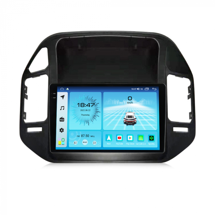 Navigatie Mitsubishi Pajero V73 din 1997 - 2011, Rezolutie 2K, Ecran QLED 9.5 inch, 8GB RAM si 128GB ROM, Android, Procesor Octacore, Slot sim 4G, Sunet DSP, Wireless Carplay [6]
