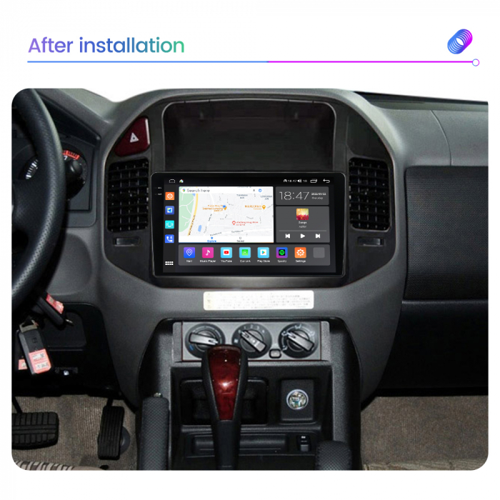 Navigatie Mitsubishi Pajero V73 din 1997 - 2011, Rezolutie 2K, Ecran QLED 9.5 inch, 8GB RAM si 128GB ROM, Android, Procesor Octacore, Slot sim 4G, Sunet DSP, Wireless Carplay [4]