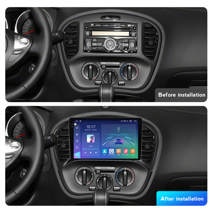 Navigatie Nissan Juke din 2010-2017, Rezolutie 2K, Ecran QLED 9.5 inch, 8GB RAM si 128GB ROM, Android, Procesor Octacore, Slot sim 4G, Sunet DSP, Wireless Carplay si Android Auto [5]