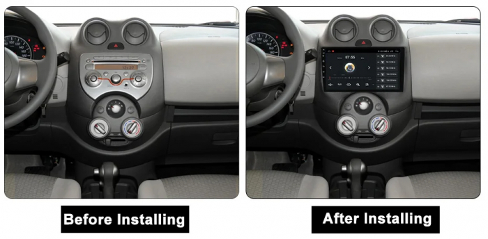 Navigatie Nissan March 2010 - 2013 Android 14 , 4GB RAM , Procesor Quad Core , Wireless Carplay si Android auto , Display HD Touchscreen, Wi-Fi , Bluetooth, USB [2]