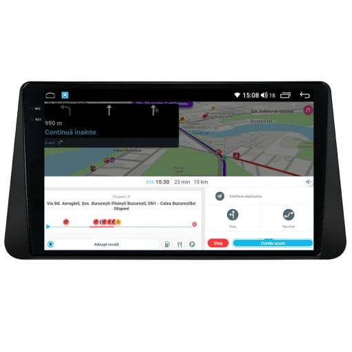 Navigatie Nissan Micra 5 2017 - 2021 Rezolutie 2K, Display QLED 9.5 inch, 4GB RAM si 64GB ROM, Android, Procesor Octacore, Slot sim 4G, Sunet DSP, Wireless Carplay si Android Auto, Camera Marsa [8]