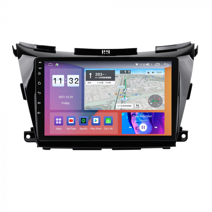 Navigatie Nissan Murano din 2014-2020,  Android 14 , 4GB RAM, Octacore, Slot Sim 4G, DSP, GPS, Wi-FI, Carplay, Android Auto, USB, Bluetooth, Waze, Touchscreen, 9 inch [4]