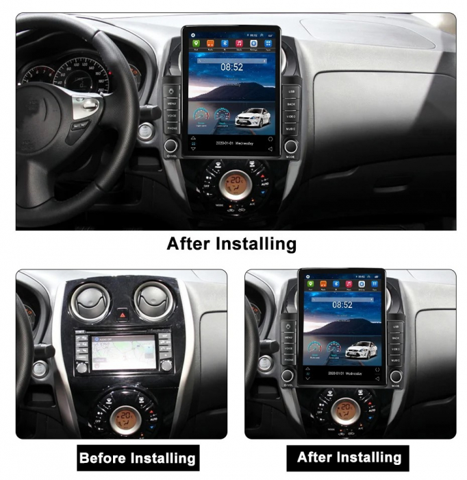 Navigatie Nissan Note 2012-2021 , Ecran TESLA 9.7 inch, 8 GB RAM si 128 GB ROM, Android 15, Slot Sim 4G, Procesor Octa Core, Carplay Wireless si Android auto, Procesor Sunet Digital DSP, [3]