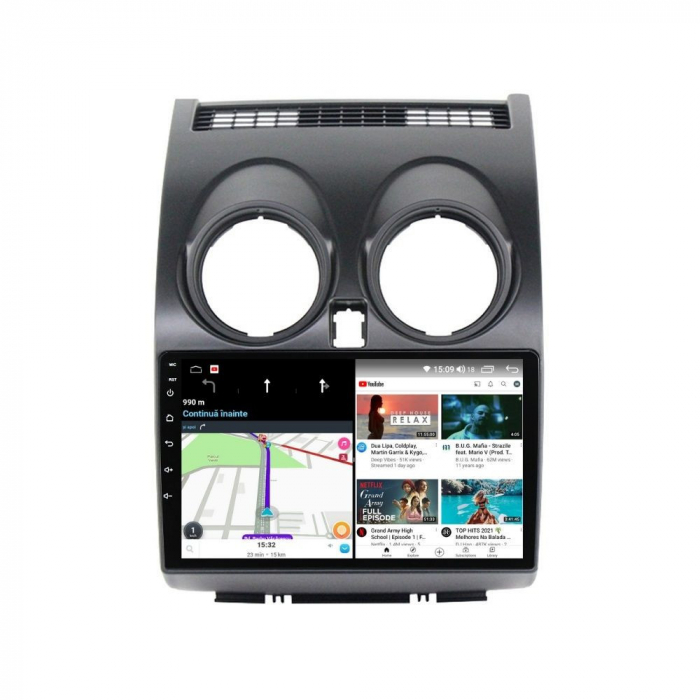 Navigatie Nissan Qashqai J10 ( 2006 - 2013 ) Android 14 , 4GB RAM , Procesor Quad Core , Wireless Carplay si Android auto , Display HD Touchscreen, Wi-Fi , Bluetooth, USB [5]