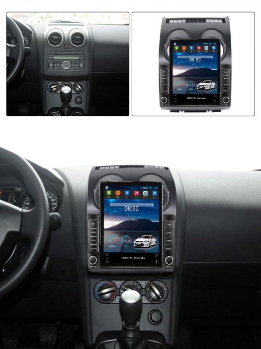 Navigatie Nissan Qashqai J10 din 2006-2013, Display TESLA 9.5 inch, 2GB RAM si 32GB ROM, Wireless Carplay si Android Auto, Procesor Octacore, Slot sim 4G, Sunet DSP, Camera Marsarier, Bluetooth, USB, [2]
