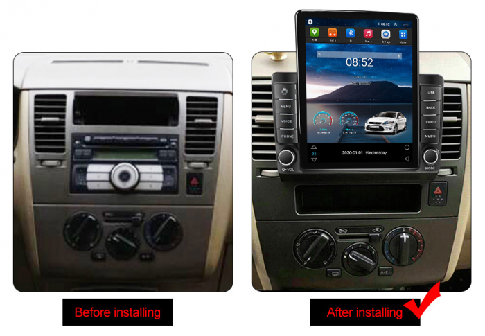Navigatie Nissan Tiida 2005-2010v2 Ecran TESLA 9.7 inch, 8 GB RAM si 128 GB ROM, Android 15, Slot Sim 4G, Procesor Octa Core, Carplay Wireless si Android auto, Procesor Sunet Digital DSP [3]