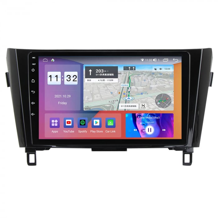 Navigatie Nissan Qashqai si Xtrail ( 2013 - 2018 ) , 2GB RAM + 32 GB ROM , Display 10.1 " , Android , Internet , 4G , Aplicatii , Waze , Wi Fi , Usb , Bluetooth , Mirrorlink [1]