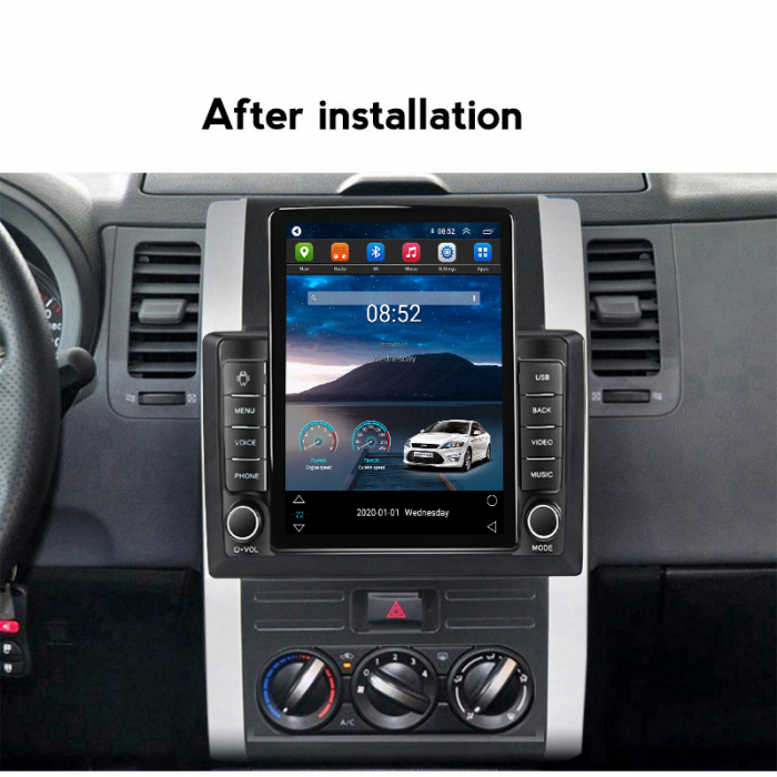 Navigatie Nissan X Trail T31 din 2007 - 2015, Display TESLA 9.5 inch, 2GB RAM si 32GB ROM, Wireless Carplay si Android Auto, Procesor Octacore, Slot sim 4G, Sunet DSP, Camera Marsarier, Bluetooth, USB [3]