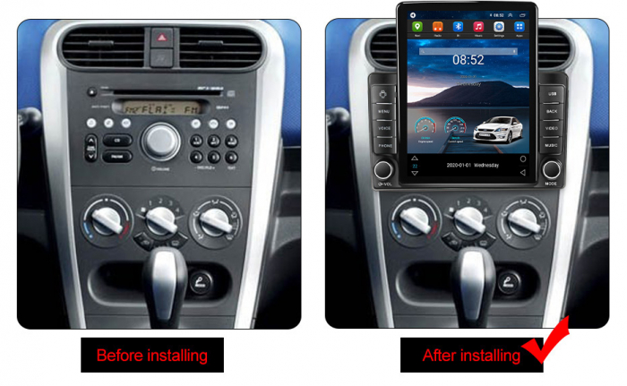 Navigatie Opel Agila din 2007-2014, Display TESLA 9.5 inch, 2GB RAM si 32GB ROM, Wireless Carplay si Android Auto, Procesor Octacore, Slot sim 4G, Sunet DSP, Camera Marsarier, Bluetooth, USB, Wi Fi, R [3]