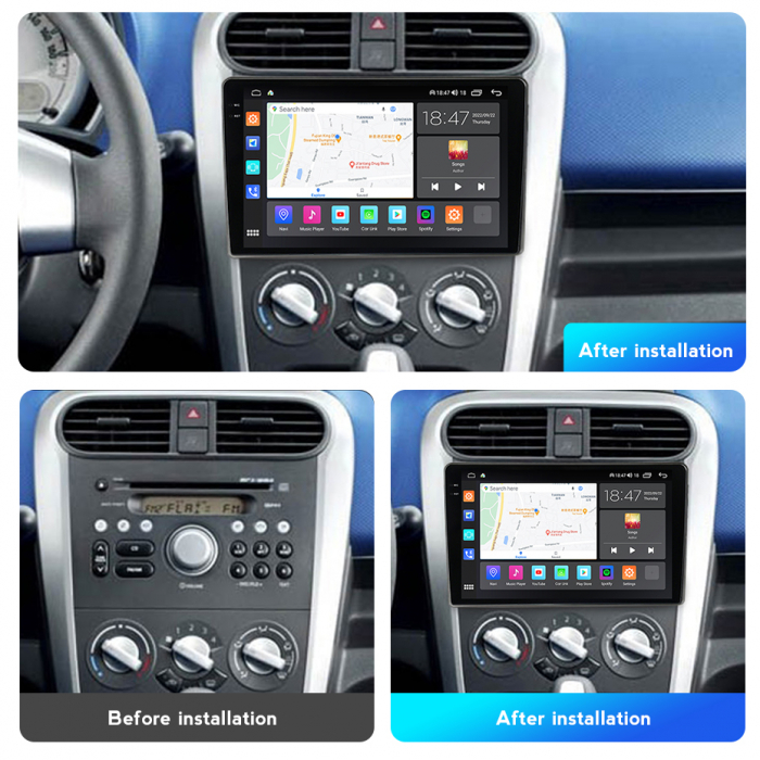 Navigatie Opel Agila din 2007-2014, Rezolutie 2K, Ecran QLED 9.5 inch, 8GB RAM si 128GB ROM, Android, Procesor Octacore, Slot sim 4G, Sunet DSP, Wireless Carplay [6]