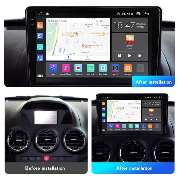 Navigatie Opel Antara din 2006-2017, Rezolutie 2K, Display QLED 9.5 inch, 4GB RAM si 64GB ROM, Android, Procesor Octacore, Slot sim 4G, Sunet DSP, Wireless Carplay si Android Auto, Camera Marsarier, U [2]
