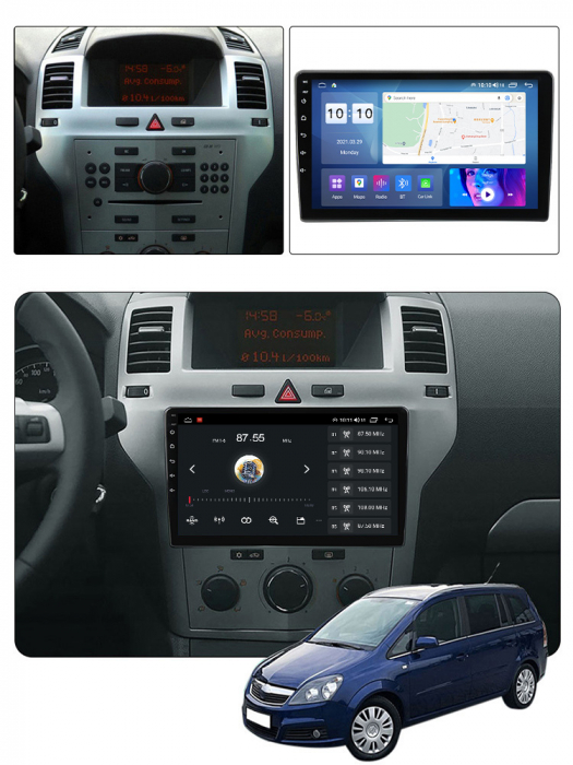 Navigatie Opel Astra H Zafira B din 2004-2014, Android 14, Wireless Carplay si Android Auto, 2GB RAM si 32GB ROM, Display IPS 9 inch, Camera Marsarier, Internet, Aplicatii, Wi Fi, Usb, Bluetooth [4]