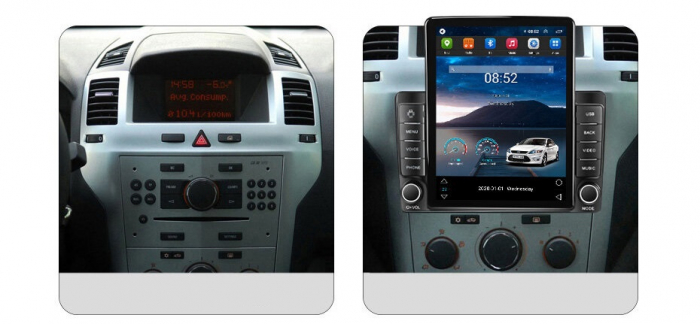 Navigatie Opel Astra H Zafira B din 2004-2014, Display TESLA 9.5 inch, 2GB RAM si 32GB ROM, Wireless Carplay si Android Auto, Procesor Octacore, Slot sim 4G, Sunet DSP, Camera Marsarier, Bluetooth, US [2]