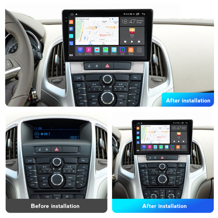 Navigatie Opel Astra J din 2010-2019, Rezolutie 2K, Display QLED 9.5 inch, 4GB RAM si 64GB ROM, Android, Procesor Octacore, Slot sim 4G, Sunet DSP, Wireless Carplay si Android Auto, Camera Marsarier, [6]