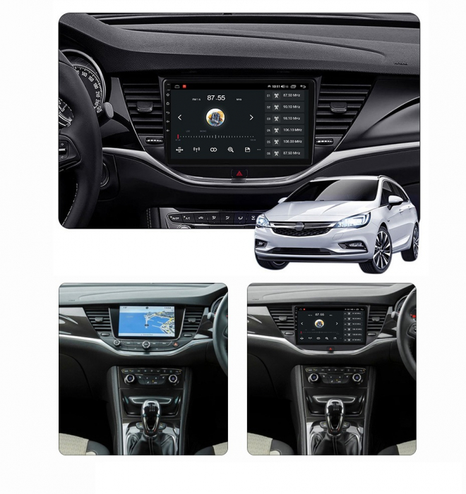 Navigatie Opel Astra K ( 2015 - 2020 ) , 4GB RAM si 64GB ROM, Ecran QLED 9 inch, Android 14, Procesor Octacore, Slot sim 4G, Sunet DSP, Wireless Carplay si Android Auto, Camera Marsarier [2]