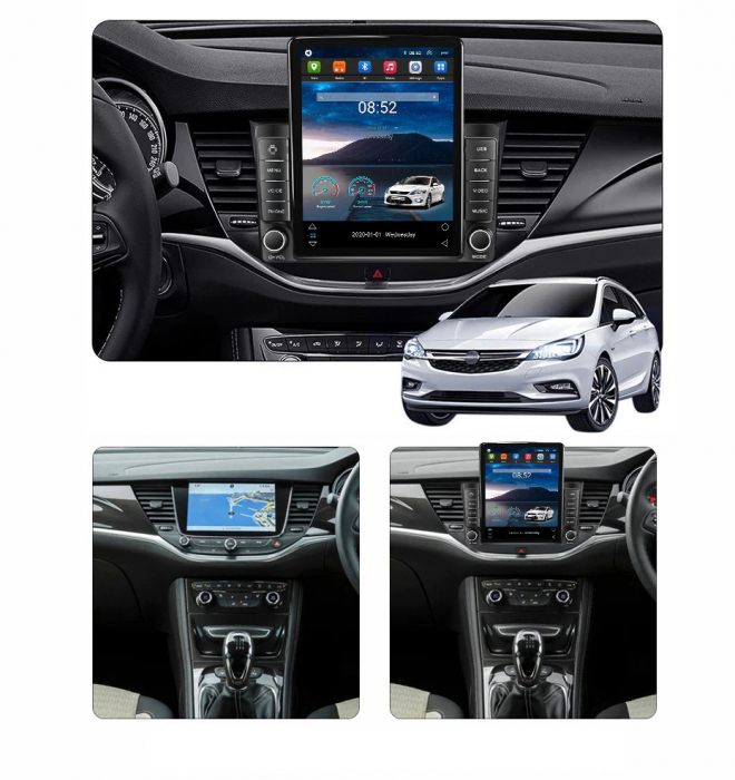 Navigatie Opel Astra K din 2015 - 2020, Ecran TESLA 9.7 inch, 4 GB RAM si 64 GB ROM, Slot Sim 4G, Procesor Octa Core, Carplay integrat, Procesor Sunet Digital DSP, Android, Aplicatii, Usb, Wi Fi, Blue [2]
