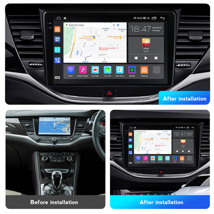 Navigatie Opel Astra K din 2015-2020, Rezolutie 2K, Ecran QLED 9.5 inch, 8GB RAM si 128GB ROM, Android, Procesor Octacore, Slot sim 4G, Sunet DSP, Wireless Carplay si Android Auto [7]
