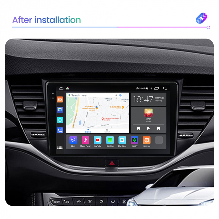 Navigatie Opel Astra K din 2015-2020, Rezolutie 2K, Ecran QLED 9.5 inch, 8GB RAM si 128GB ROM, Android, Procesor Octacore, Slot sim 4G, Sunet DSP, Wireless Carplay si Android Auto [5]