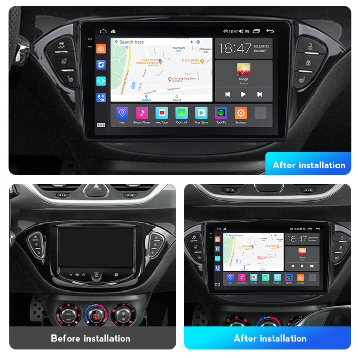 Navigatie Opel Corsa E din 2014-2019, Rezolutie 2K, Display QLED 9.5 inch, 4GB RAM si 64GB ROM, Android, Procesor Octacore, Slot sim 4G, Sunet DSP, Wireless Carplay si Android Auto, Camera Marsarier, [5]