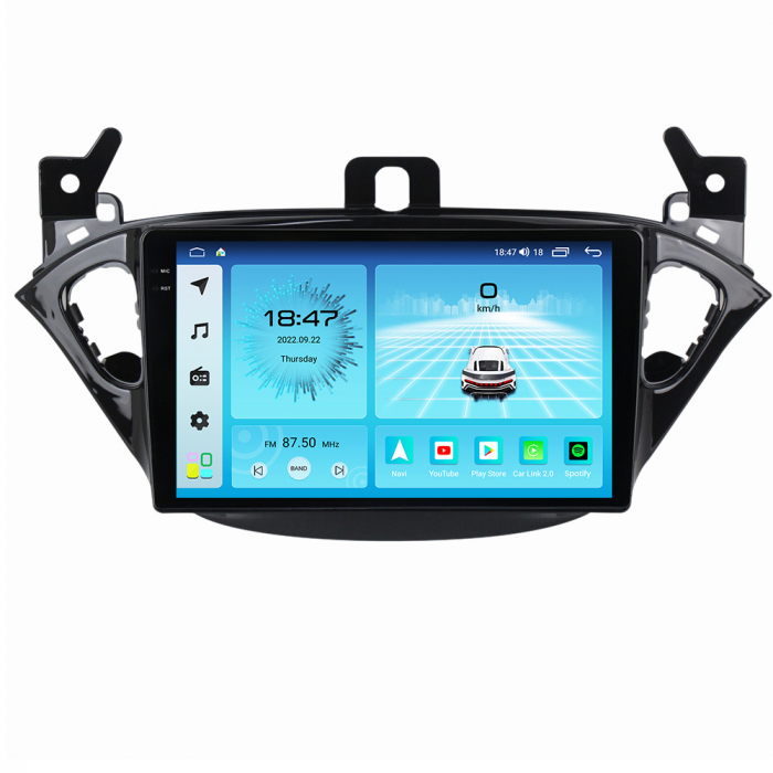 Navigatie Opel Corsa E din 2014-2019, Rezolutie 2K, Display QLED 9.5 inch, 4GB RAM si 64GB ROM, Android, Procesor Octacore, Slot sim 4G, Sunet DSP, Wireless Carplay si Android Auto, Camera Marsarier, [3]