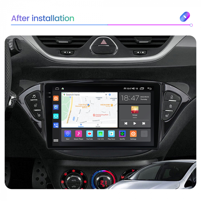 Navigatie Opel Corsa E din 2014-2019, Rezolutie 2K, Ecran QLED 9.5 inch, 8GB RAM si 128GB ROM, Android, Procesor Octacore, Slot sim 4G, Sunet DSP, Wireless Carplay si Android Auto [4]