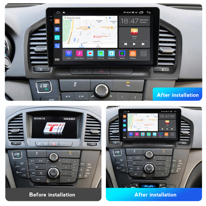 Navigatie Opel Insignia din 2008-2013, Rezolutie 2K, Display QLED 9.5 inch, 4GB RAM si 64GB ROM, Android, Procesor Octacore, Slot sim 4G, Sunet DSP, Wireless Carplay si Android Auto, Camera Marsarier, [5]