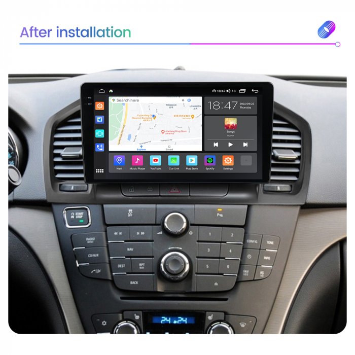 Navigatie Opel Insignia din 2008-2013, Rezolutie 2K, Display QLED 9.5 inch, 4GB RAM si 64GB ROM, Android, Procesor Octacore, Slot sim 4G, Sunet DSP, Wireless Carplay si Android Auto, Camera Marsarier, [4]