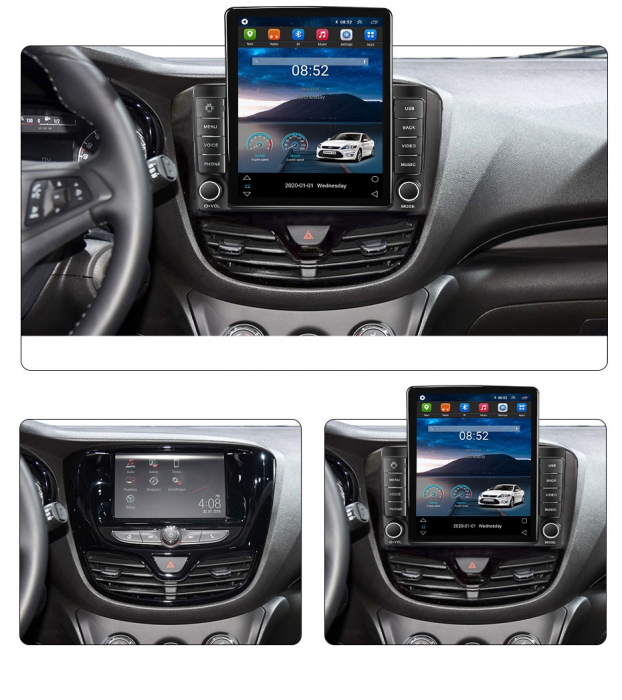 Navigatie Opel Karl din 2015 - 2022, Ecran TESLA 9.7 inch, 4 GB RAM si 64 GB ROM, Slot Sim 4G, Procesor Octa Core, Carplay integrat, Procesor Sunet Digital DSP, Android 14 , Aplicatii, Usb [3]