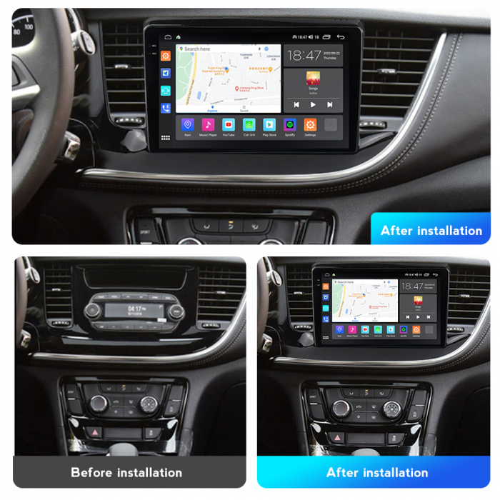 Navigatie Opel Mokka 2 din 2016-2021, Rezolutie 2K, Display QLED 9.5 inch, 4GB RAM si 64GB ROM, Android, Procesor Octacore, Slot sim 4G, Sunet DSP, Wireless Carplay si Android Auto, Camera Marsarier, [5]