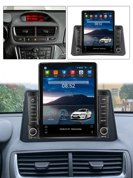 Navigatie Opel Mokka din 2012 - 2016, Ecran TESLA 9.7 inch, 4 GB RAM si 64 GB ROM, Slot Sim 4G, Procesor Octa Core, Carplay integrat, Procesor Sunet Digital DSP, Android, Aplicatii, Usb, Wi Fi, Blueto [2]