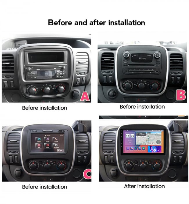 Navigatie Opel Vivaro din 2014 - 2018, 8GB RAM si 128GB ROM, Ecran QLED 9 inch, Android 14, Procesor Octacore, Slot sim 4G, Sunet DSP, Wireless Carplay si Android Auto [4]