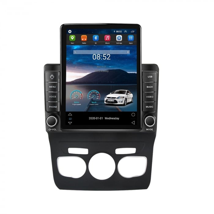 Navigatie Citroen C4 din 2010 - 2018, Ecran TESLA 9.7 inch, 4 GB RAM si 64 GB ROM, Slot Sim 4G, Procesor Octa Core, Carplay integrat, Procesor Sunet Digital DSP, Android, Aplicatii, Usb, Wi Fi, [1]