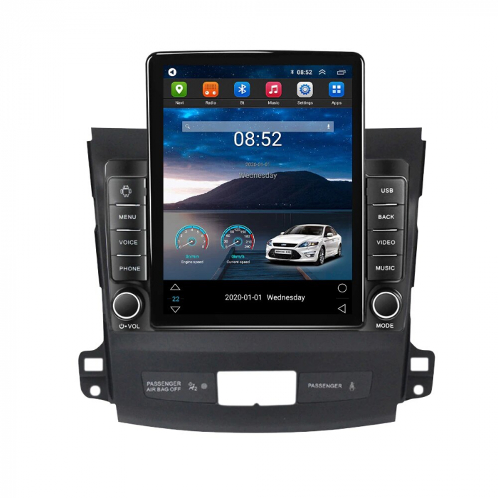 Navigatie pentru Peugeot 4007 si Citroen C Crosser din 2007 - 2013, Ecran TESLA 9.7 inch, 4 GB RAM si 64 GB ROM, Slot Sim 4G, Procesor Octa Core, Carplay integrat, Procesor Sunet Digital DSP, Android, [2]