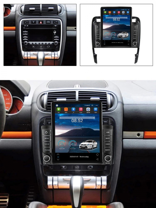 Navigatie Porsche Cayenne din 2002 - 2010, Ecran TESLA 9.7 inch, 8 GB RAM si 128 GB ROM, Android 15, Slot Sim 4G, Procesor Octa Core, Carplay Wireless si Android auto, Procesor Sunet Digital DSP, Apli [3]