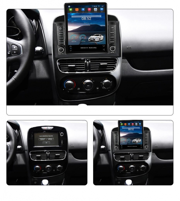 Navigatie pentru Renault Clio 4 din 2012 - 2018, Ecran TESLA 9.7 inch, 4 GB RAM si 64 GB ROM, Slot Sim 4G, Procesor Octa Core, Carplay integrat, Procesor Sunet Digital DSP, Android, Aplicatii, Usb, Wi [2]