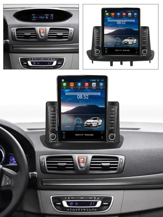 Navigatie Renault Megane 3 Fluence din 2009 - 2015, Ecran TESLA 9.7 inch, 8 GB RAM si 128 GB ROM, Android 15, Slot Sim 4G, Procesor Octa Core, Carplay Wireless si Android auto, Procesor Sunet Digital [3]
