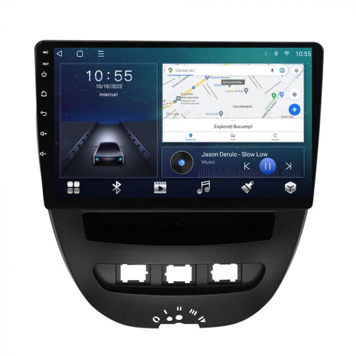 Navigatie Peugeot 107 si Citroen C1 din 2005-2015 Android 14 , 4GB RAM , Procesor Quad Core , Wireless Carplay si Android auto , Display HD Touchscreen, Wi-Fi , Bluetooth, USB [2]