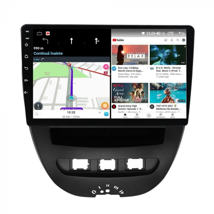 Navigatie Peugeot 107 si Citroen C1 din 2005-2015 Android 14 , 4GB RAM , Procesor Quad Core , Wireless Carplay si Android auto , Display HD Touchscreen, Wi-Fi , Bluetooth, USB [4]