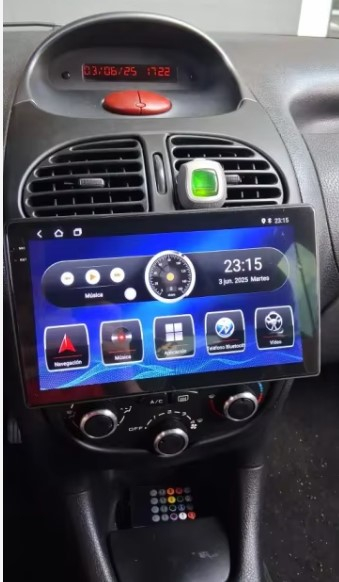 Navigatie Peugeot 206 din 1998-2012, Android 14 , 4GB RAM, Octacore, Slot Sim 4G, DSP, GPS, Wi-FI, Carplay, Android Auto, USB, Bluetooth, Waze, Touchscreen, 9 inch [10]