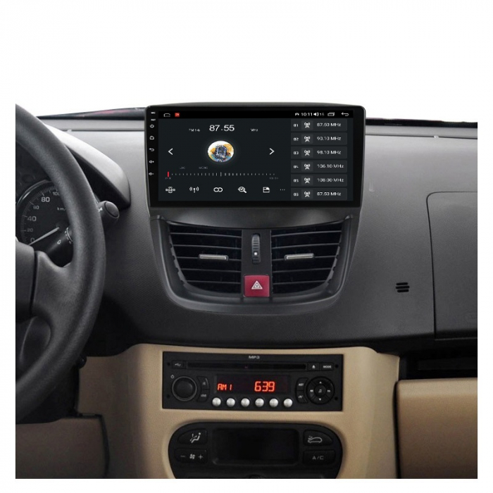 Navigatie Peugeot 207 ( 2006 - 2015 ) ,4 GB RAM si 64 GB ROM, Slot Sim 4G, Procesor Octa Core, Carplay, Sunet DSP, Android, Aplicatii, Usb, Wi Fi, Bluetooth [3]