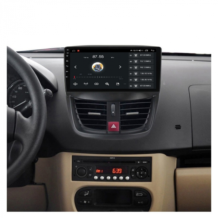 Navigatie Peugeot 207 din 2006-2015,Android 14 , 4GB RAM, Octacore, Slot Sim 4G, DSP, GPS, Wi-FI, Carplay, Android Auto, USB, Bluetooth, Waze, Touchscreen, 9 inch [3]